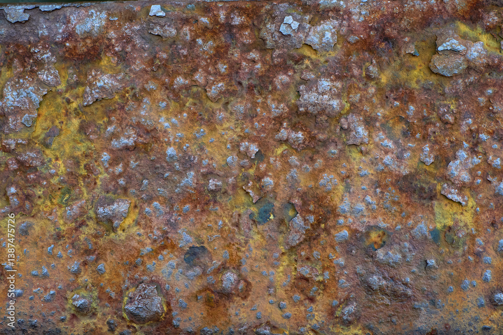 Surface of Rusted Metal Showing Texture, Color Variations, and Patterns in a Natural Setting Surface of Rusted Metal Showing Texture, Color Variations, and Patterns in a Natural Setting