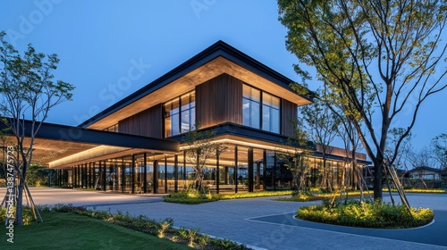 Modern Architectural Design: Luxurious Evening Ambiance