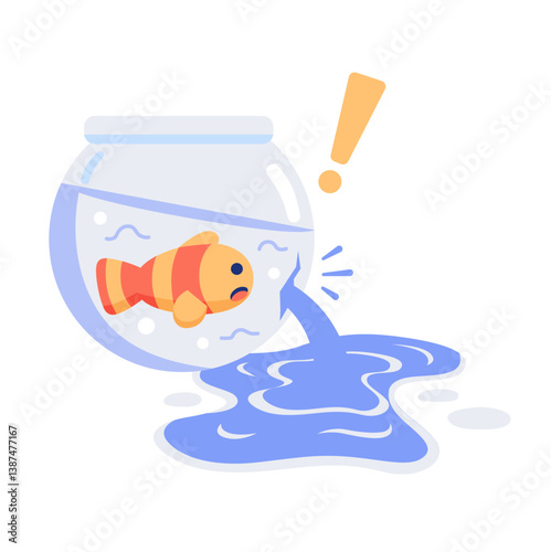 vector illustration of a warning or caution about data leaking