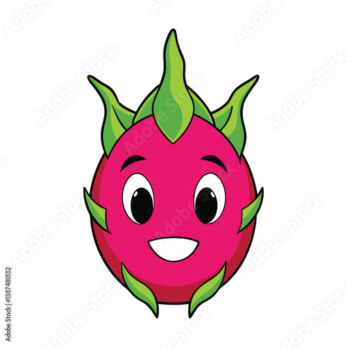 Dragon  fruiton funny vector