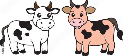 Cute cow vector illustration art