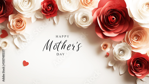 Red roses on a white background