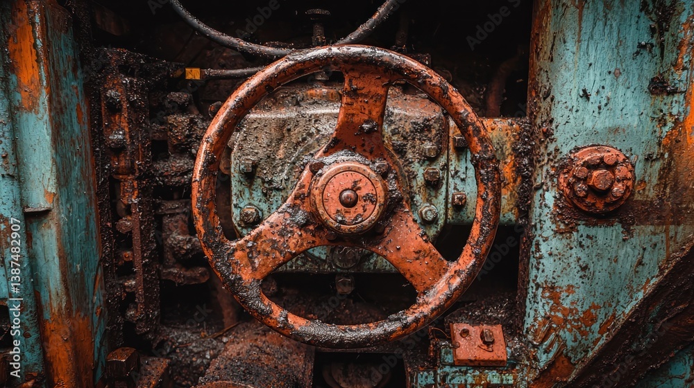 Rusty Wheel and Industrial Decay: A Study in Time and Corrosion Rusty Wheel and Industrial Decay: A Study in Time and Corrosion