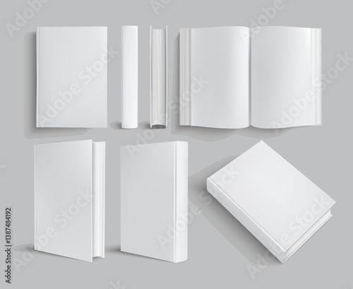 blank book mockup with blank pages mockup templates , Open Book Pages Mockup and floating book cover vector design