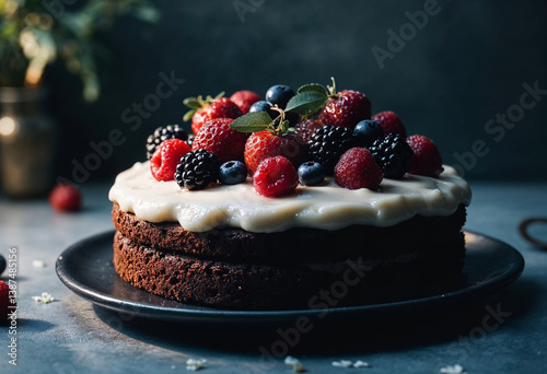 Irresistible Cake Covered in Fresh Mixed Berries for Every Occasion