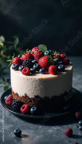 Delicious Cake with Full Berries Topping for the Perfect Dessert Treat