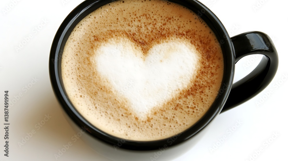 Heart Latte Art with Coffee Cup. Heart Latte Art with Coffee Cup.