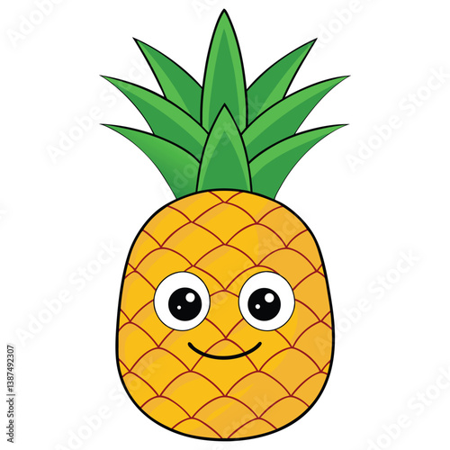 Pineapple funny vector