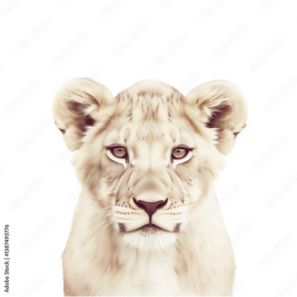 Obraz premium Lion cub isolated on a transparent background