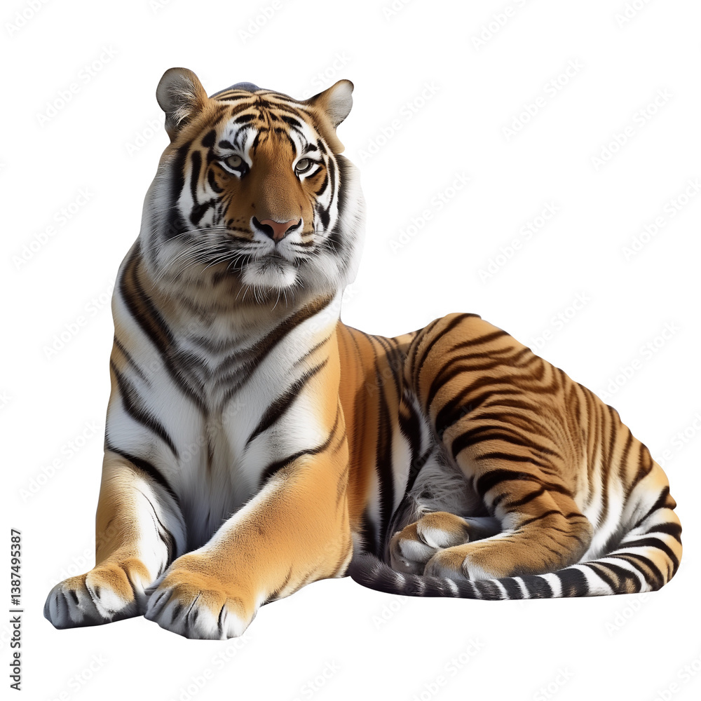 Fototapeta premium Tiger isolated on a transparent background