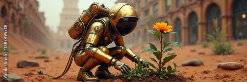 Astronaut Planting Life on Mars