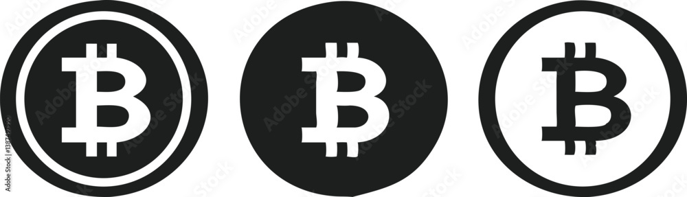 Black And White Bitcoin Icons Black And White Bitcoin Icons