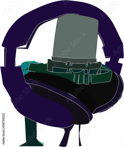 vector illustration of a piano and music notes