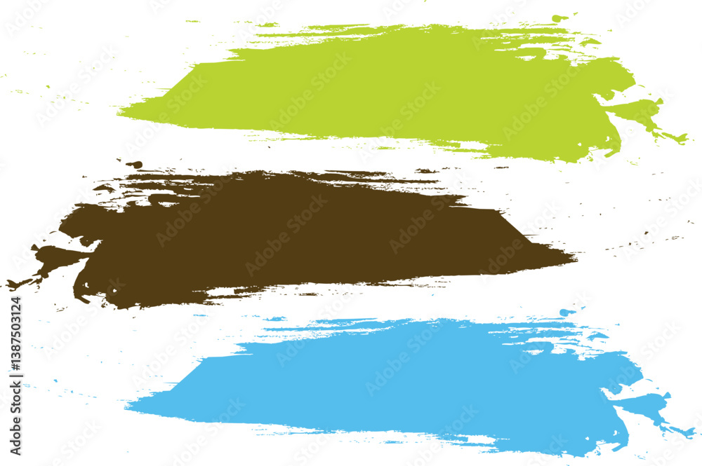 Obraz premium green, blue, and brown paint brush splash illustration
