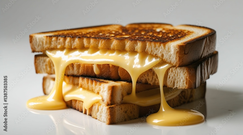 Melting Cheese Grilled Sandwich Stacked High