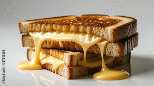 Obraz na płótnie Melting Cheese Grilled Sandwich Stacked High w salonie