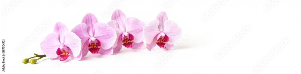 Single orchid stem isolated on white background, elegance, orchid, floral Single orchid stem isolated on white background, elegance, orchid, floral