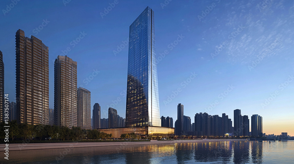 Naklejka premium The project is located in the globall influe