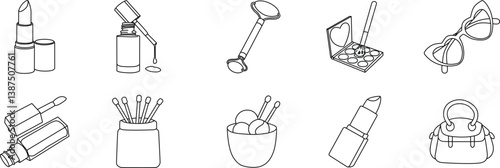 A vector illustration collection of kitchen tools, kitchen knives, and construction nails