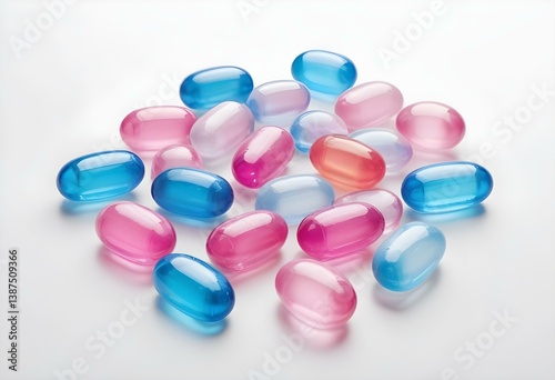 washing gel capsule isolated on white background