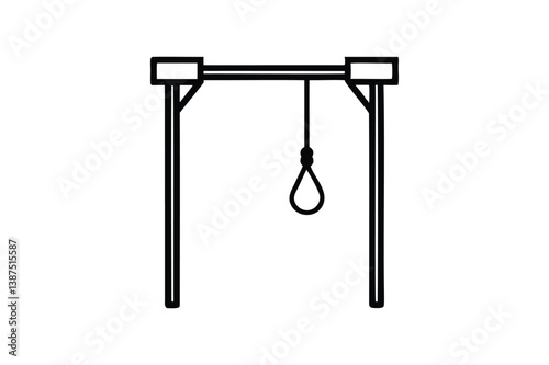 Gallows with loop vector on white background