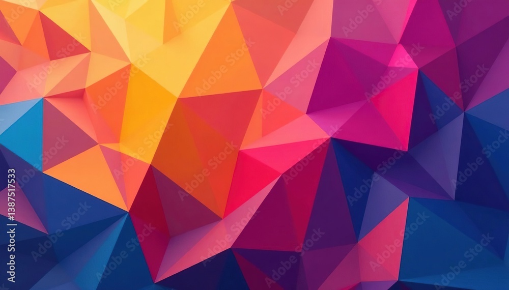 Abstract geometric shapes repeat endlessly in vibrant hues , simple, modern Abstract geometric shapes repeat endlessly in vibrant hues , simple, modern