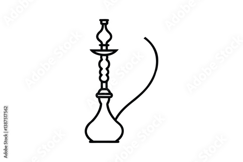 Hookah vector on white background