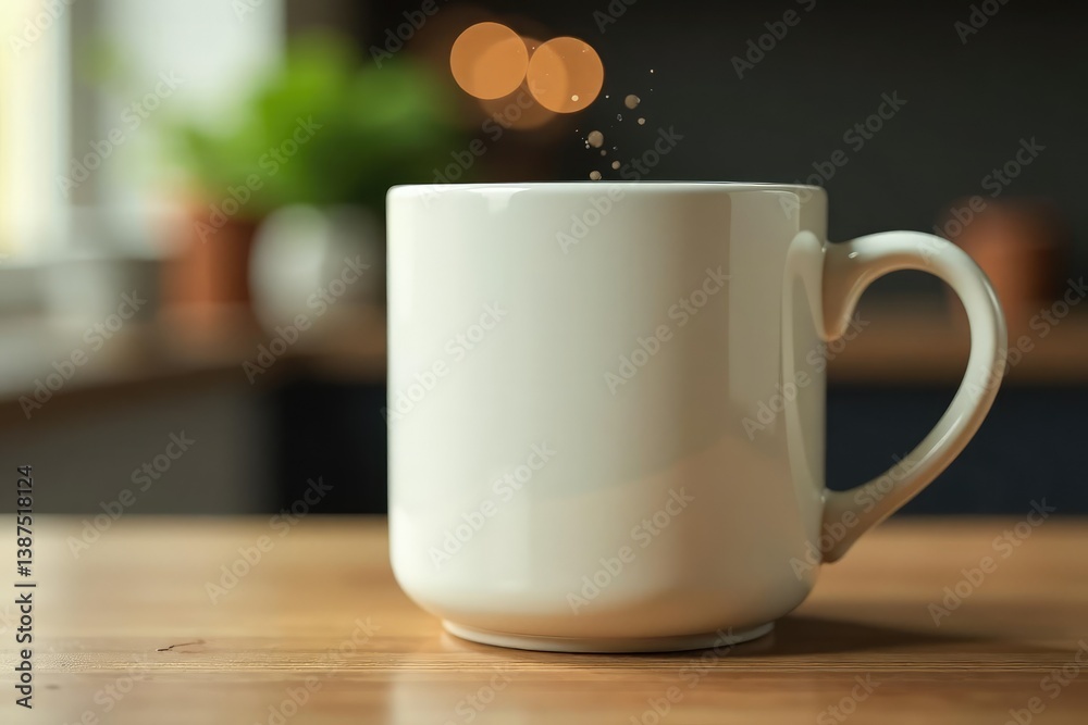 Large handle, sturdy coffee mug, off-white shade , cup, beverage