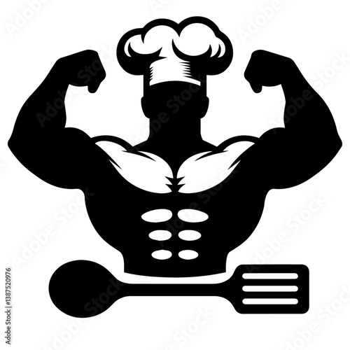 cook vector silhouette on white background