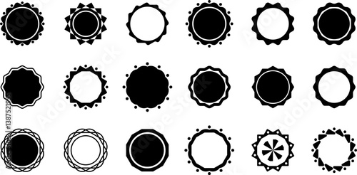 Promotional Sunburst Labels. Vector Stickers, Sale Badges & Vintage Design Set