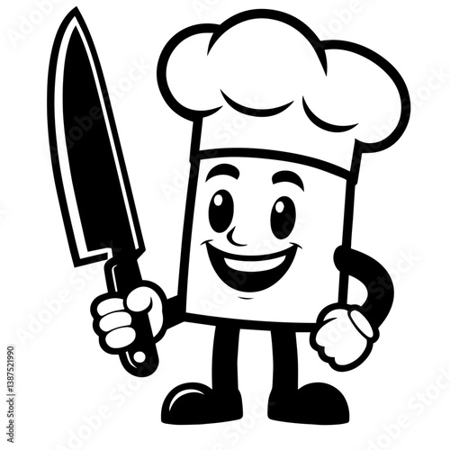 Cook vector silhouette on white background