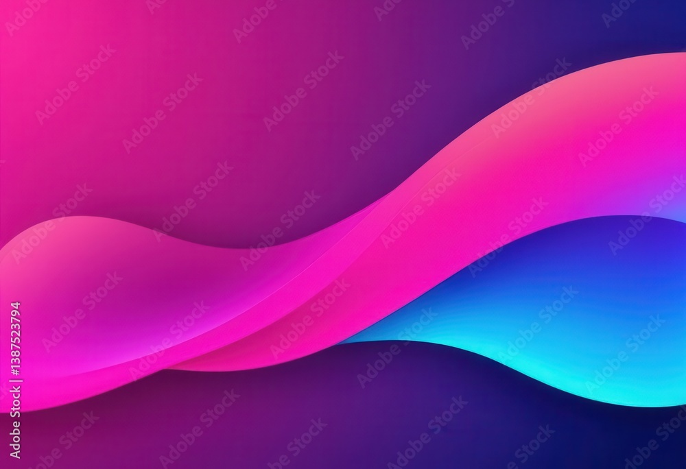 Fototapeta premium Vibrant abstract gradient waves in pink and blue hues