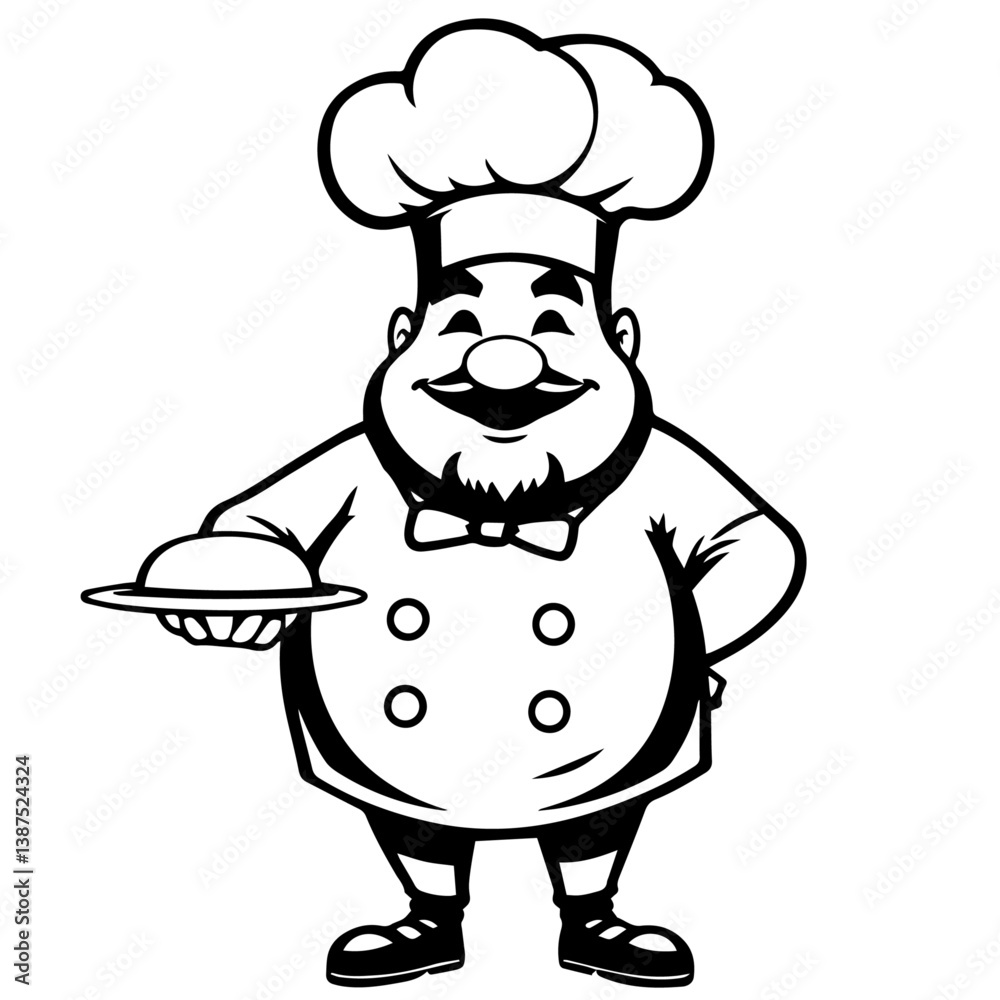 Cook vector silhouette on white background Cook vector silhouette on white background