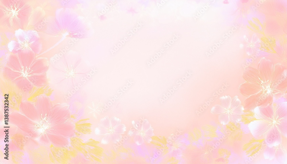 Abstract border frame of beautiful spring flowers in the corner of the image with space for text background, blur and fade effect graphic resource Abstract border frame of beautiful spring flowers in the corner of the image with space for text background, blur and fade effect graphic resource