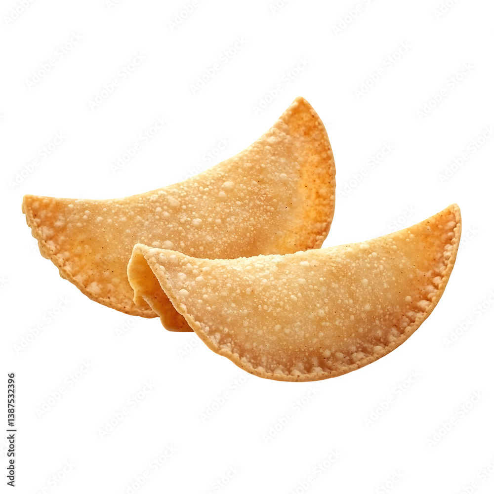 Fototapeta premium Taco shells with crispy texture, isolated on white background