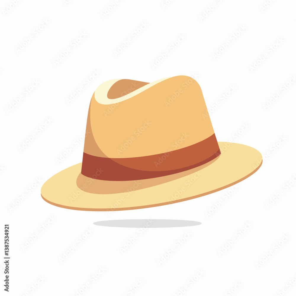 Stylish beige fedora hat on a clean background Stylish beige fedora hat on a clean background