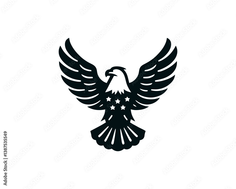Fototapeta premium American Eagle logo design icon symbol vector illustration. Eagle Bird Vector