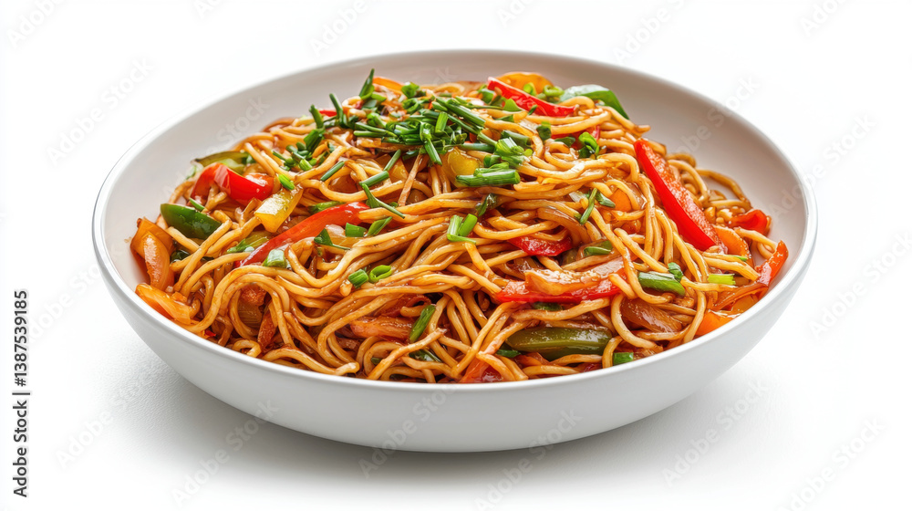 Delicious stir fried noodles with colorful vegetables, garnished with fresh herbs, perfect for festive meal or casual dining Delicious stir fried noodles with colorful vegetables, garnished with fresh herbs, perfect for festive meal or casual dining