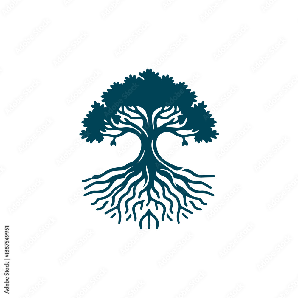 Fototapeta premium oak tree maple banyan logo design