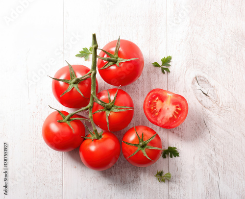 tomatoes on a wooden table