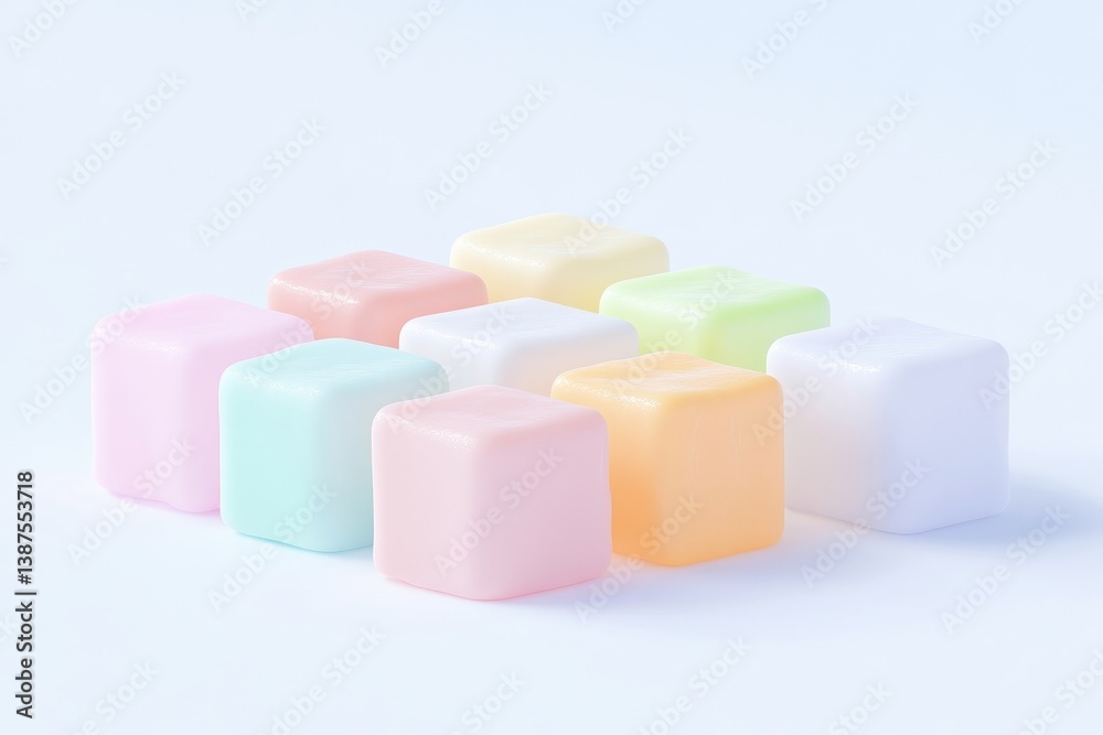 Pastel cubes arranged in a geometric pattern Pastel cubes arranged in a geometric pattern