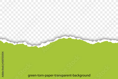 green-torn-paper-transparent-background-design