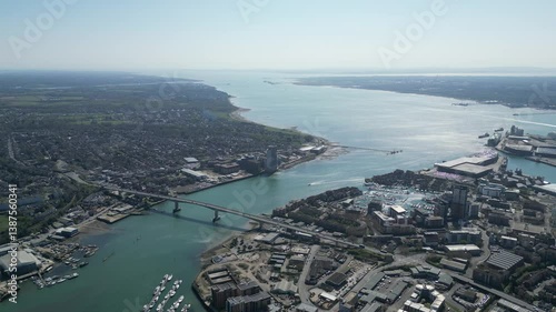 Aerial view of the city of Southampton Hampshire England