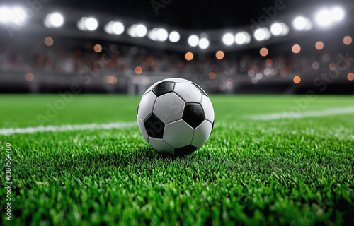 textured soccer game field with neon fog - center, midfield