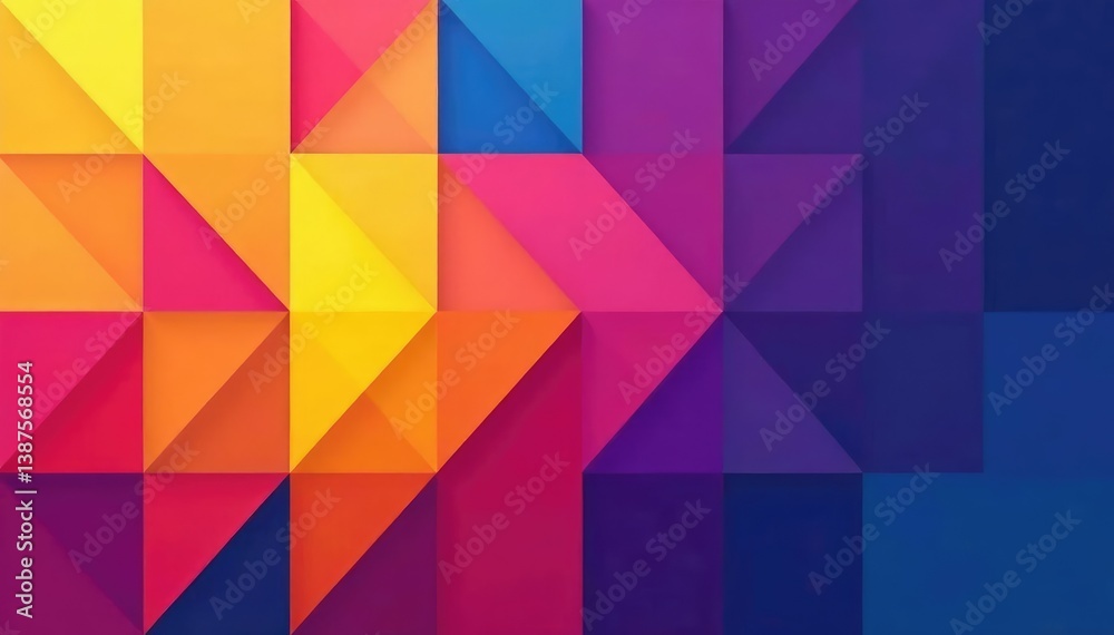 Abstract geometric shapes, vibrant color blocks, bright, repeat, colorful Abstract geometric shapes, vibrant color blocks, bright, repeat, colorful