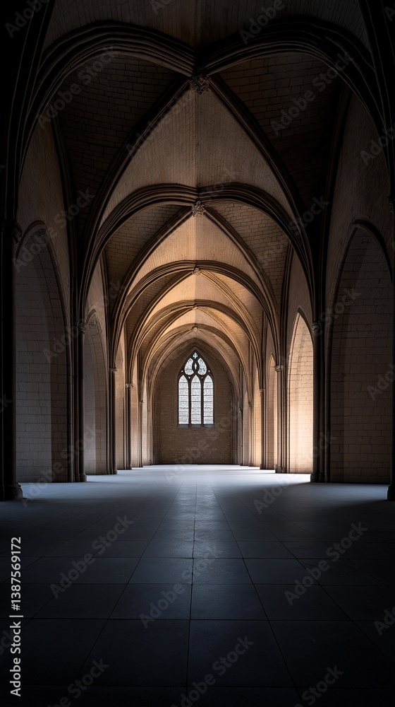 Obraz premium Gothic Hall: Arches and Light