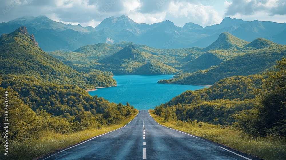 Naklejka premium Aerial view of a beautiful landscape in the forest 