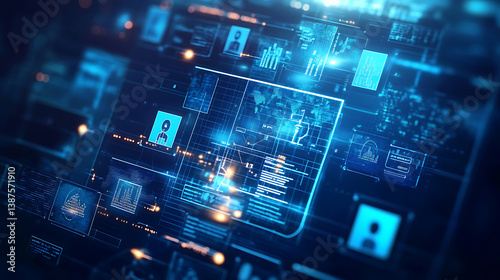 An AI powered system optimizing human resources management by analyzing employee data, AI-assisted performance reviews, and real-time recruitment suggestions for more effective hiring decisions