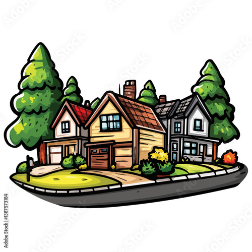 Suburban Neighborhood Street View