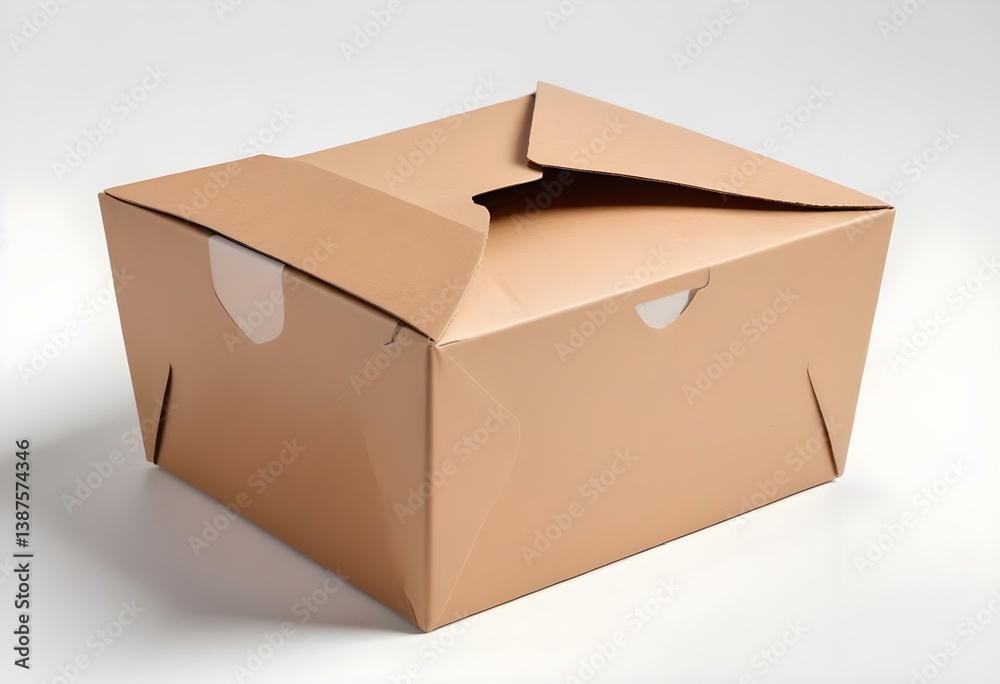 brown unlabeled paper food box isolated on white background brown unlabeled paper food box isolated on white background